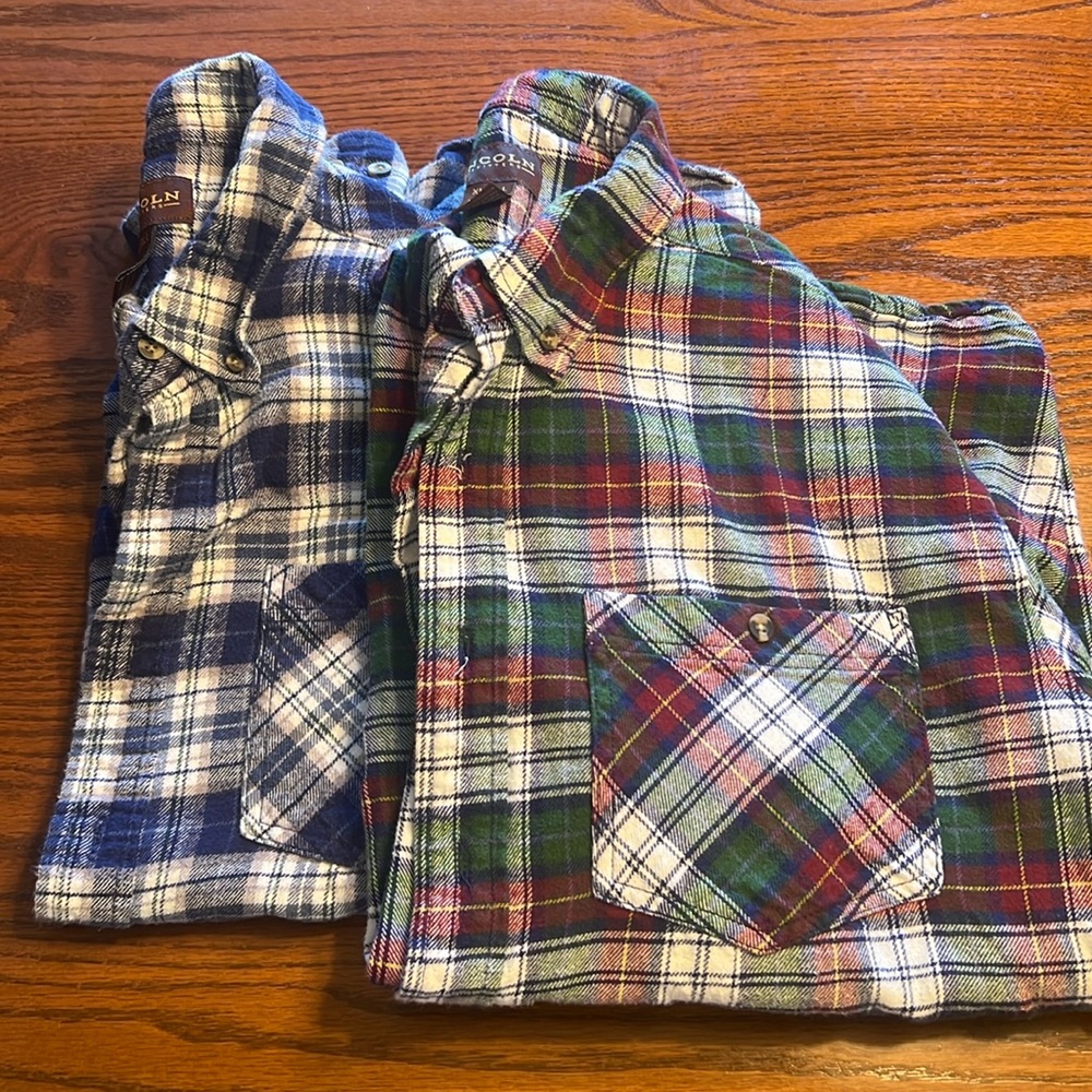 2 Lincoln Outfitters flannel shirts size X-Large tall #154